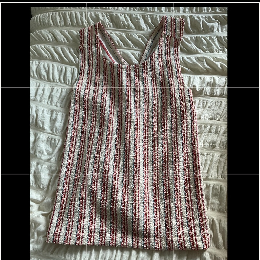 Madewell boucl stripe cross back tank top